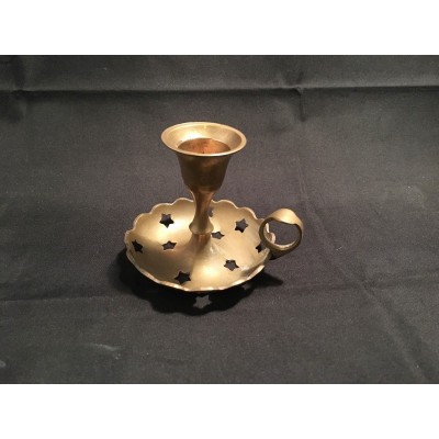 Candle Holder – Small with Stars Design / Metal “Brass”  with “Vintage Look”   322928591810